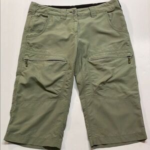 ExOfficio Womens Hiking Capri Crop Olive Green Pants Sz 4